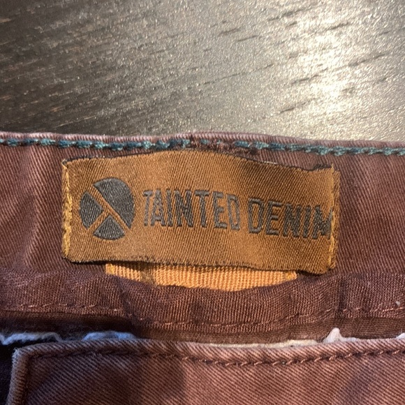 Tainted Denim Burgundy Jeans - Picture 3 of 4